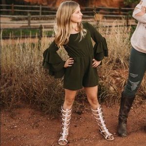 GB girls size 8 green romper